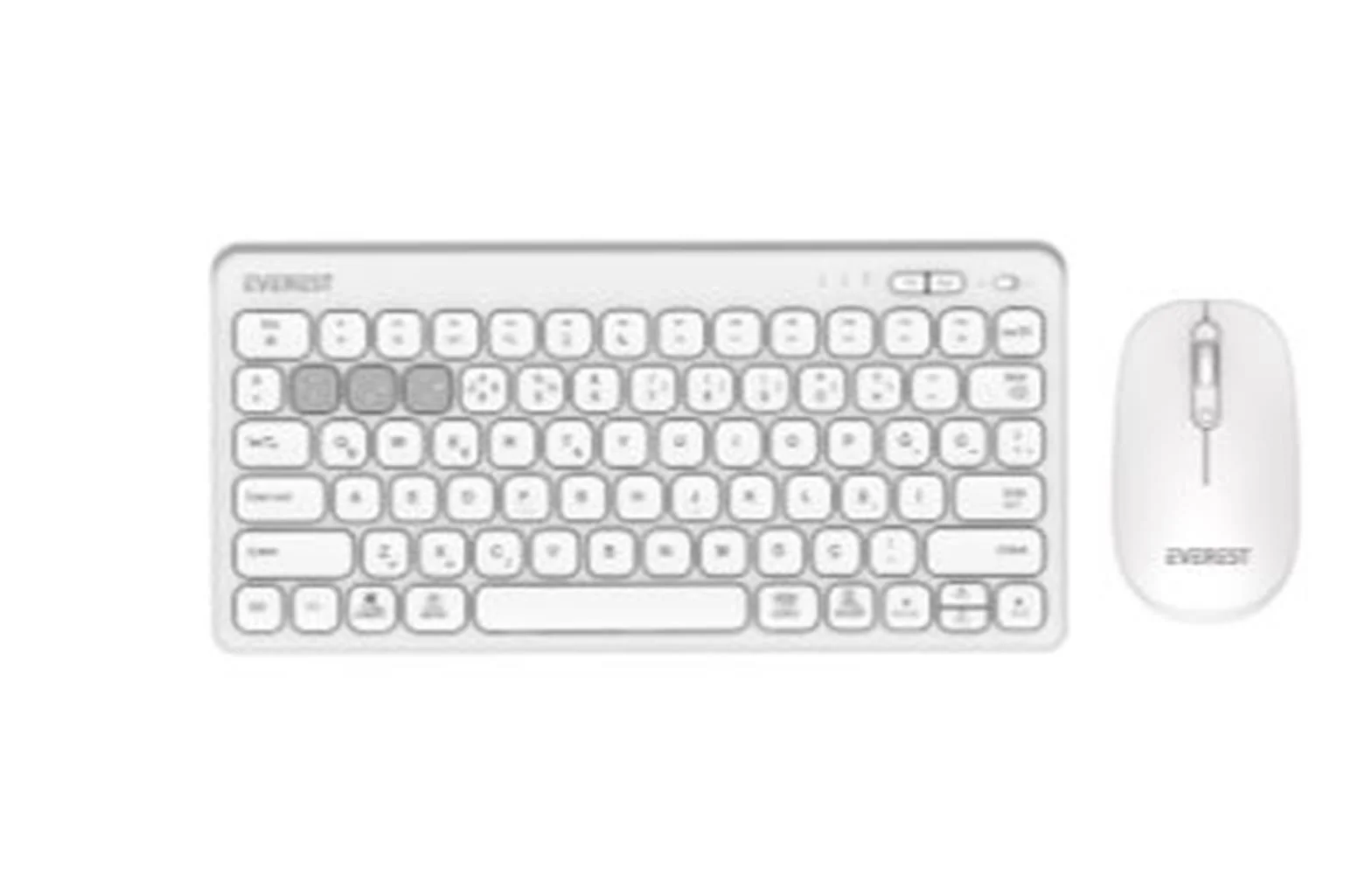 Everest  KM-BT903 Beyaz 3in1 3 BT + 2.4  İnce Q 4 Cihaz Bağlantılı Kablosuz Klavye + Mouse Set