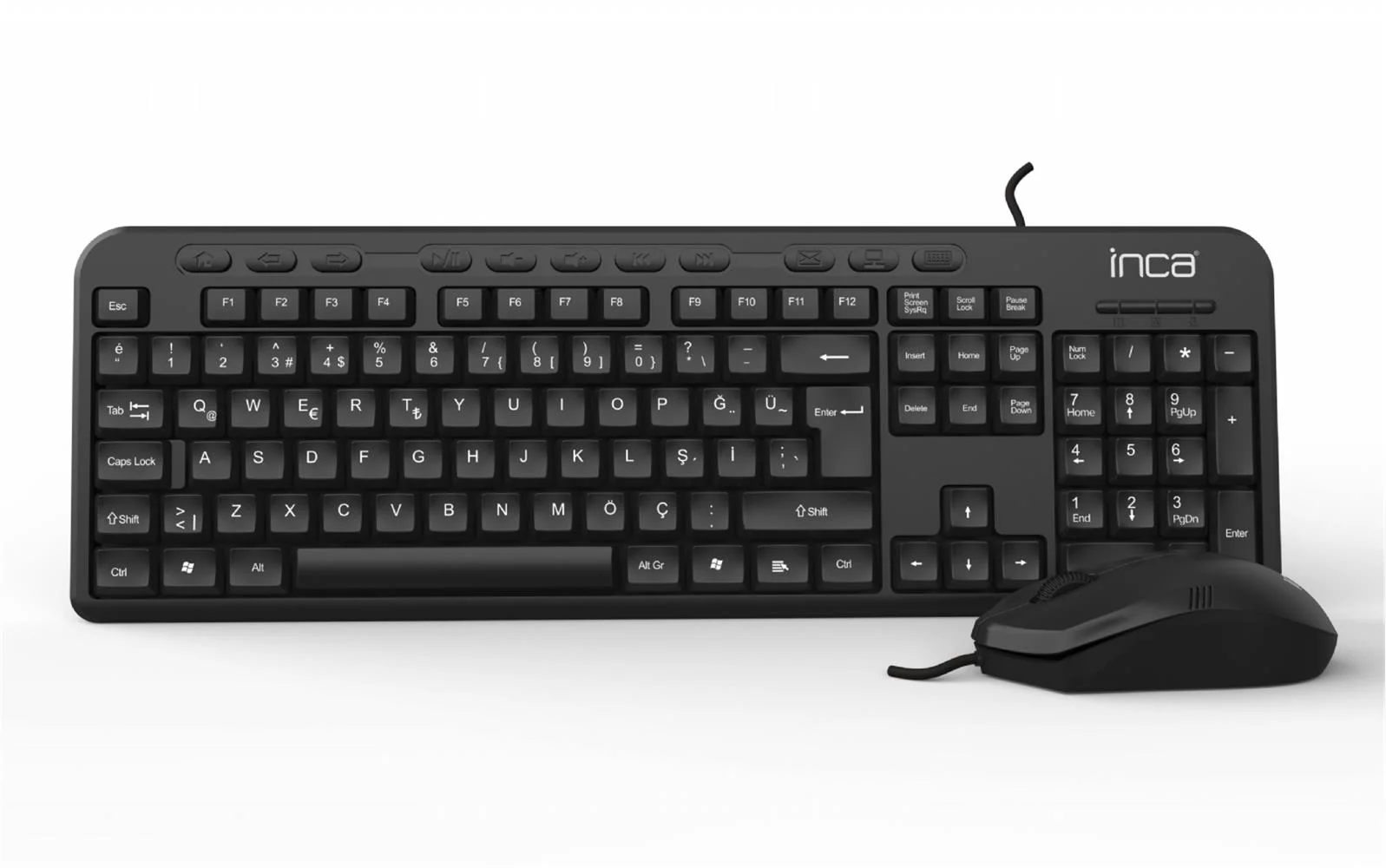 Inca Imk-375t Wired Multimedia Q Klavye&amp;Mouse Set 1000Dpı (Kablo Uzunluğu 1,45mt)