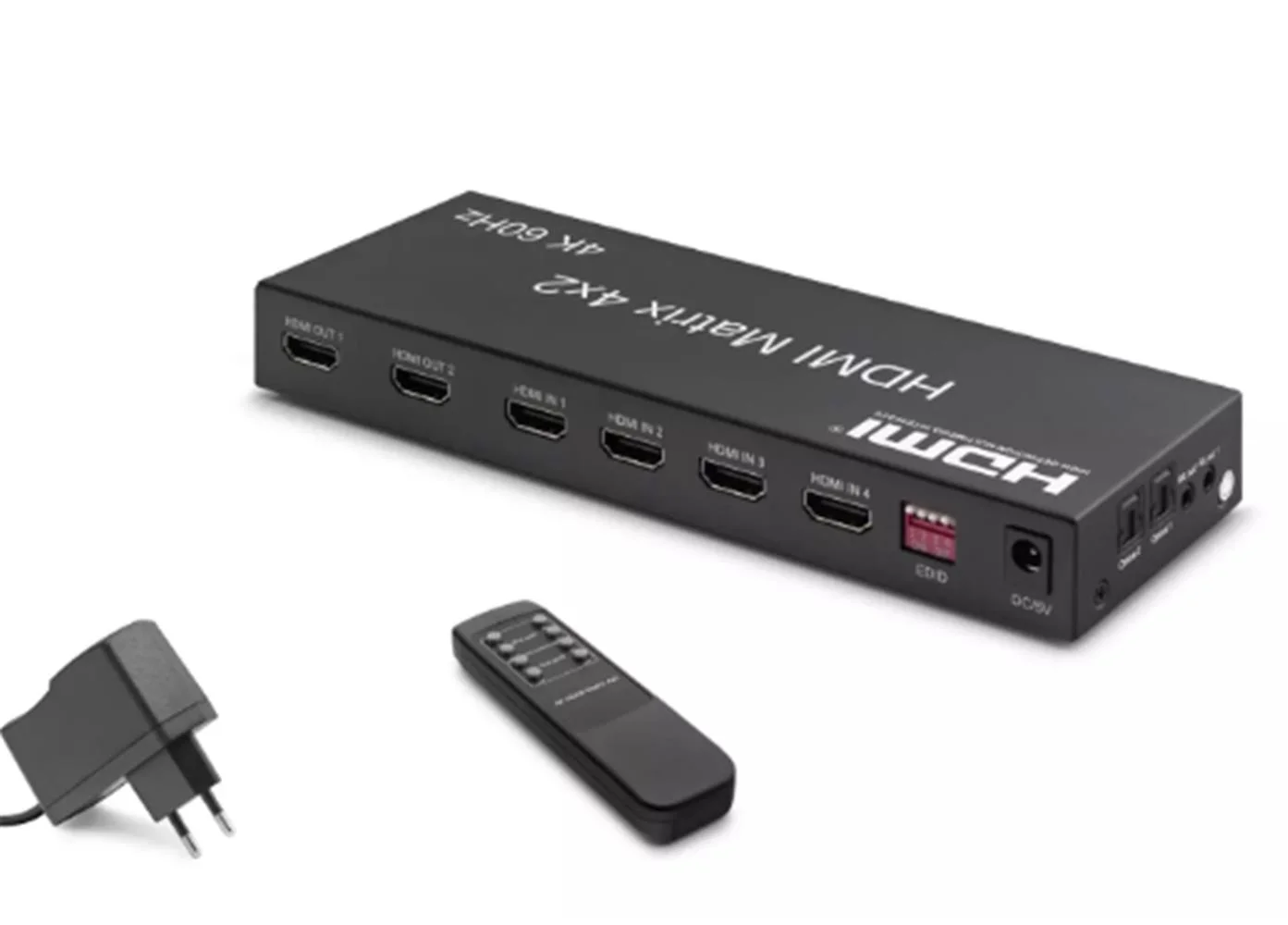 Hadron Hdx1334 Hdmi Switch &amp; Splitter 4-In 2-Out Matrix Siyah 4K HDMI Girişi: 4 HDMI Çıkışı: 2