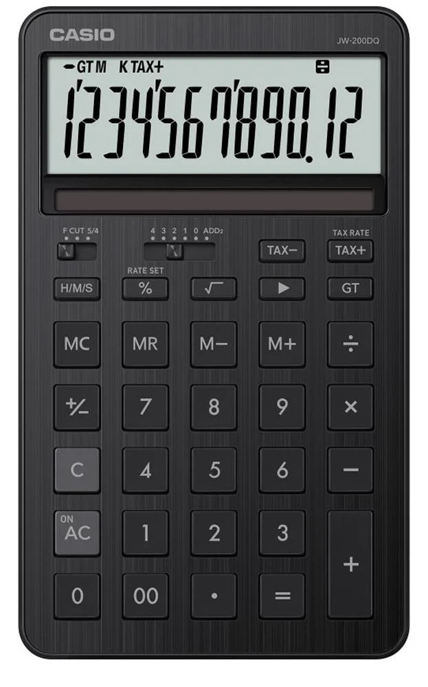 Casio JW-200DQ-BK 12 Hane Siyah Masa Üstü Hesap Makinesi