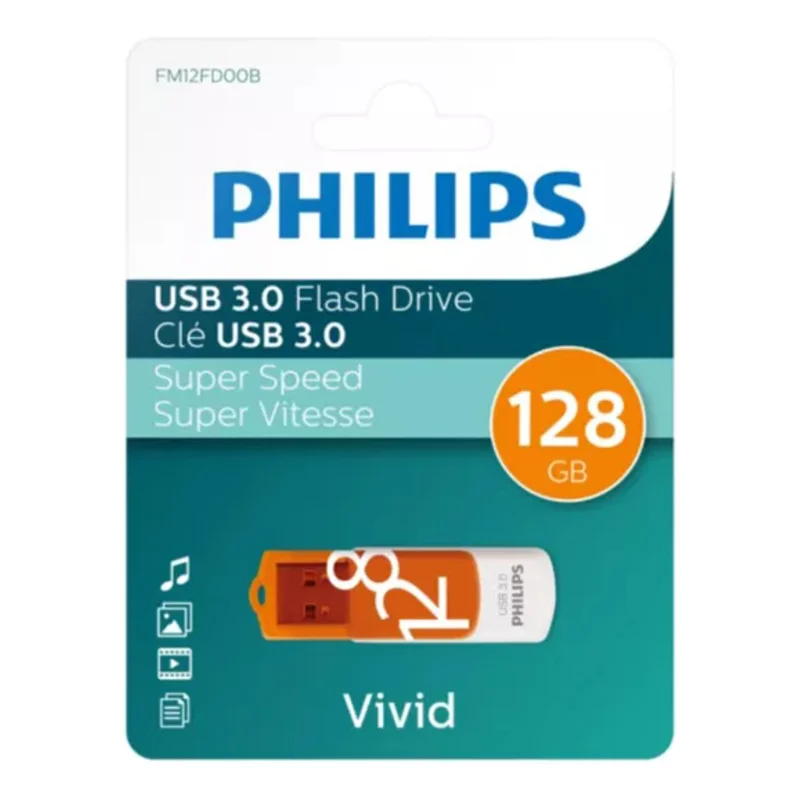 PHILIPS FM12FD00B/00 128 GB Vivid USB3.0 Bellek Turuncu