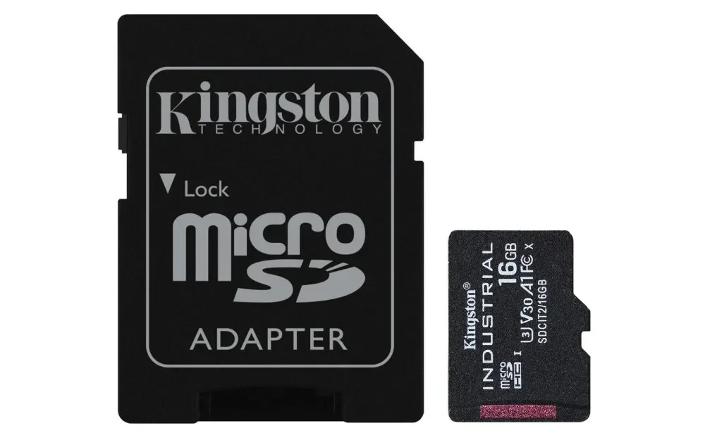Kingston SDCIT2-16GB 16GB microSDHC Industrial C10 A1 pSLC Card + SD Adapter Hafıza Kartı