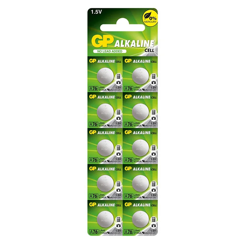 GP GPA76-2C10 LR44 Alkalin Düğme Pil 10'lu Paket 