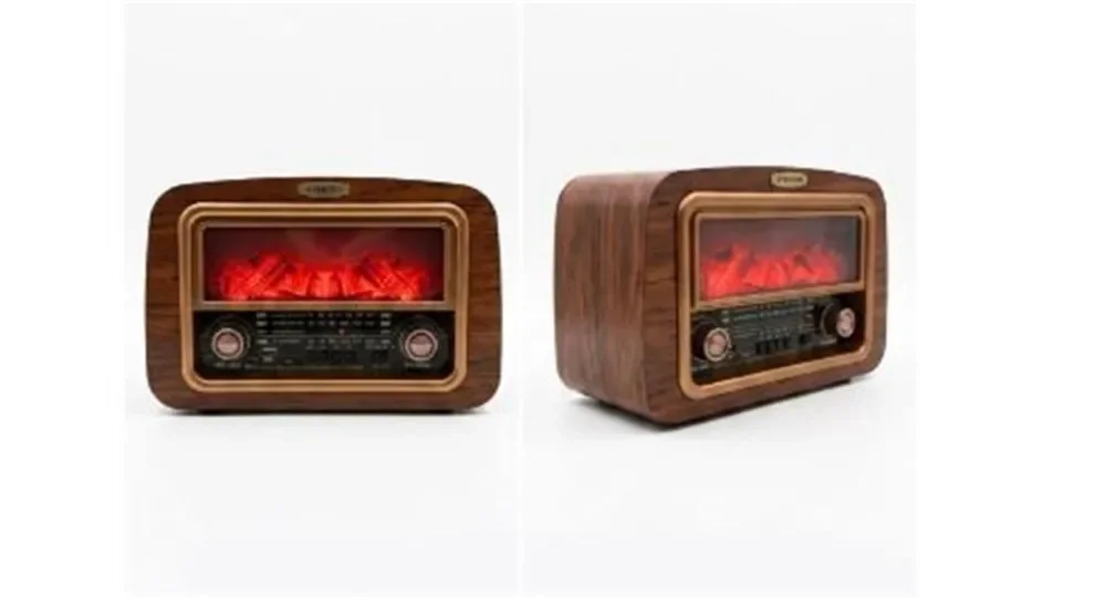 Everton Rt-742 Şömine Göstergeli  Bluetooth Fm-Usb-Tf-Aux  Şarjlı Nostaljik Radyo