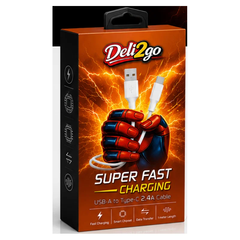 Deli2go USB‑A to Type‑C 2.4A Kablo (Model: D2G‑CTC24)