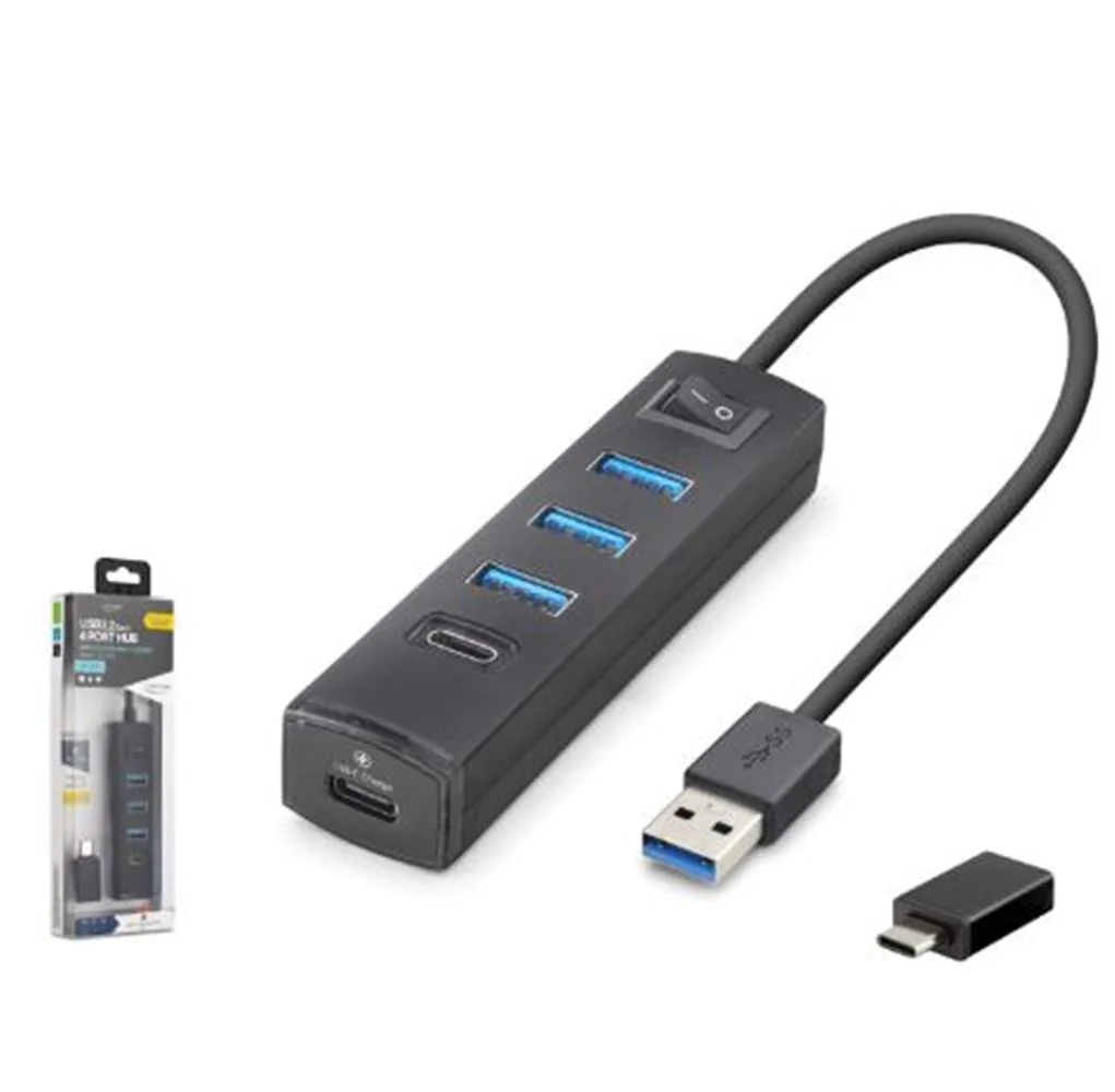 iETOP TU359 USB Type-C 3.2 Gen1 Anahtarlı Hub 4 Port 5 Gbps Siyah